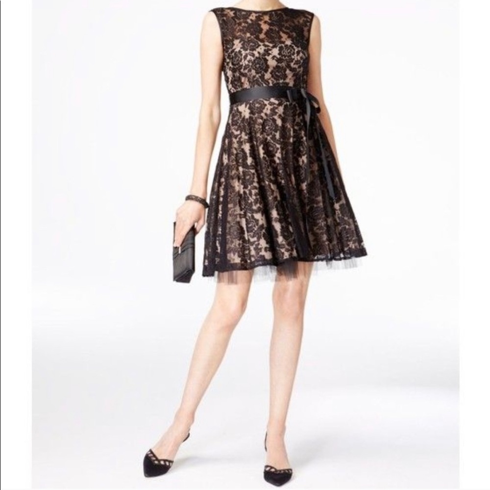 Betsy & Adam Lace Cocktail Dress